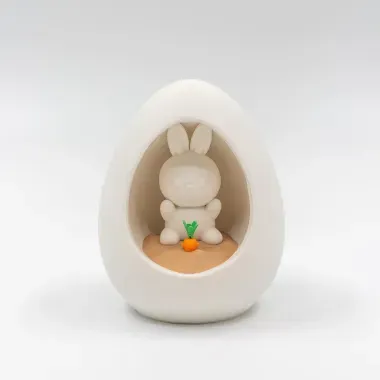 Easter Egg with Cute Little Bunny-0
