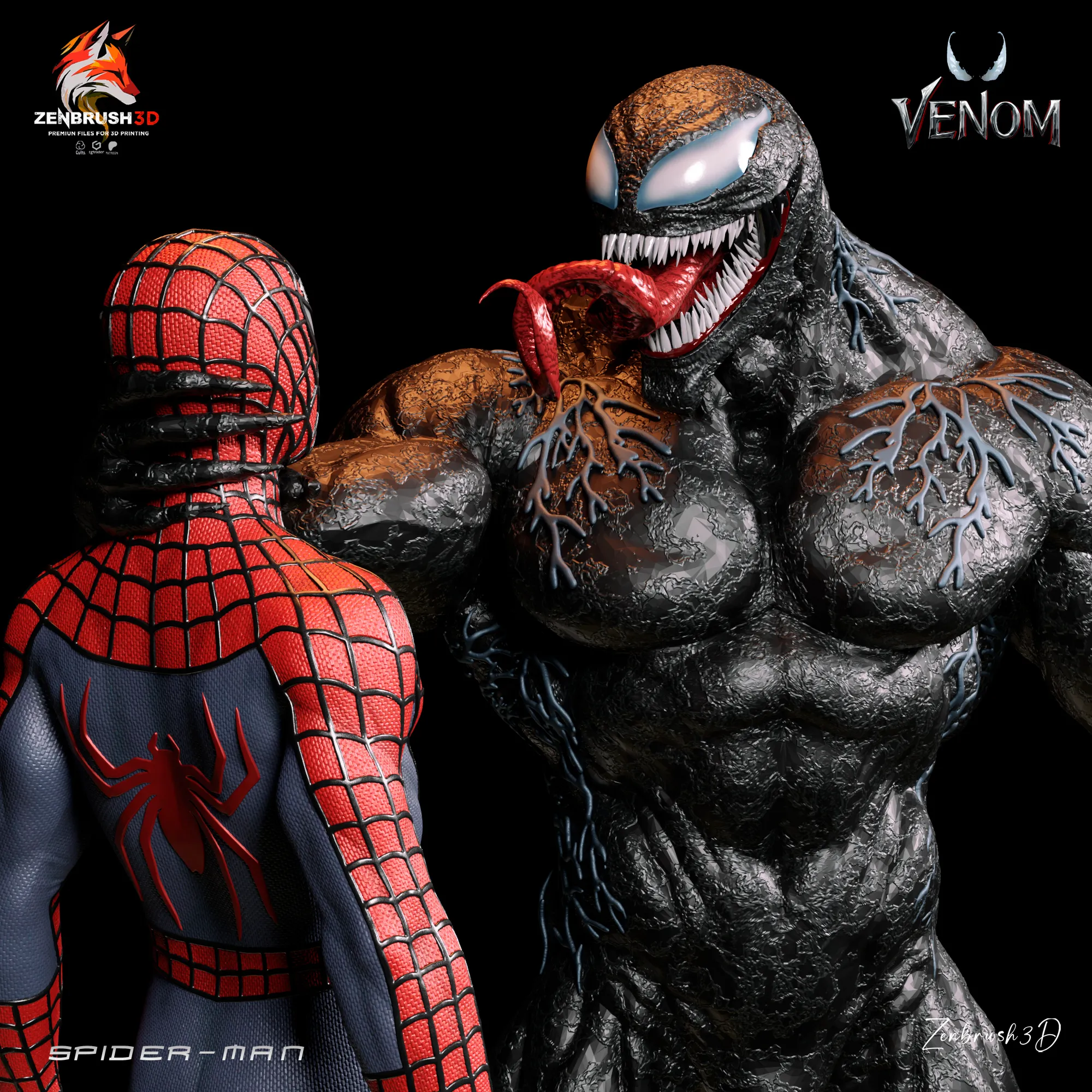 Other STL Download - VENOM VS SPIDERMAN - DIORAMA - 3D PRINTINGby
