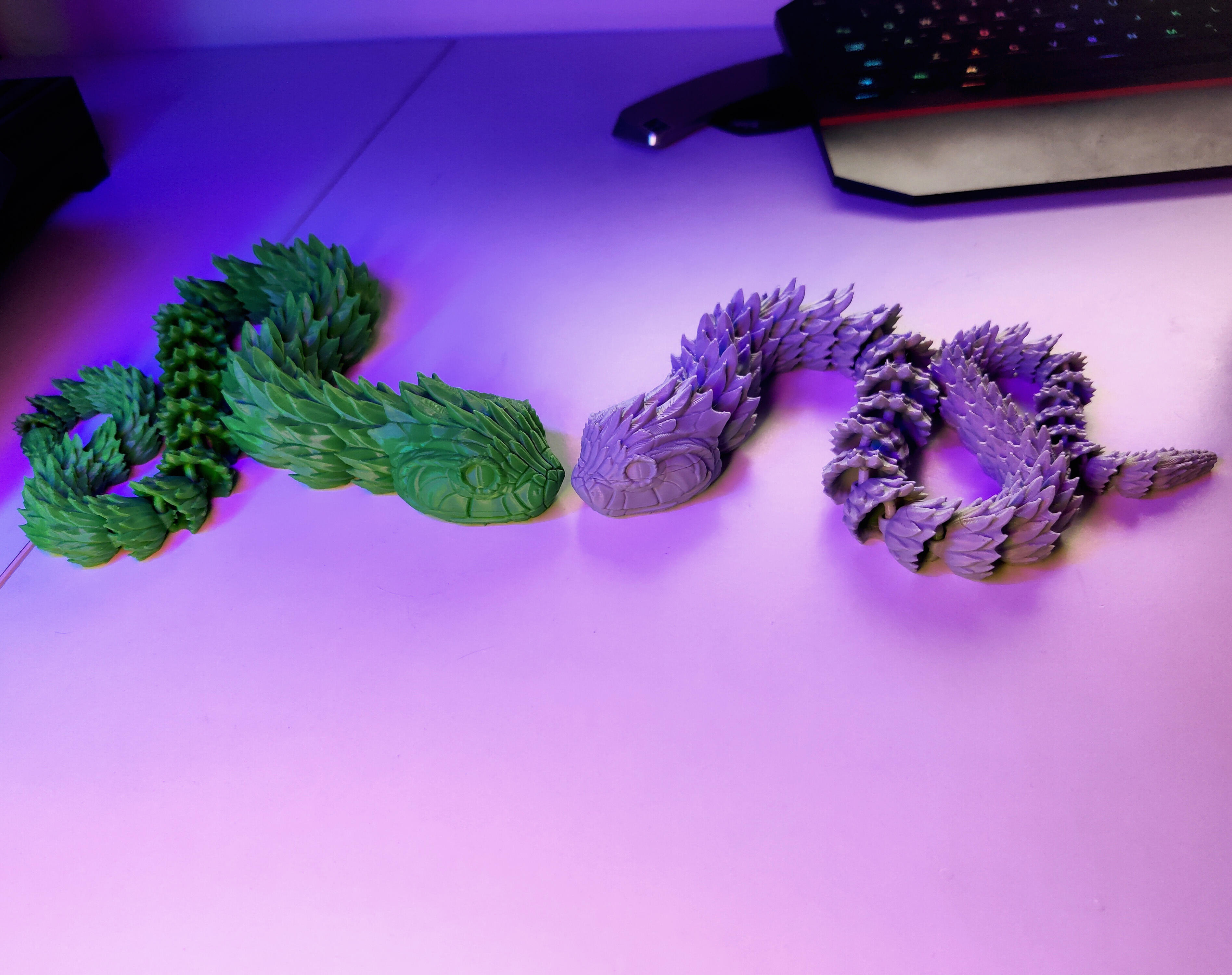 Articulated Bush Viper Toy - Dragon Snake 3D printed