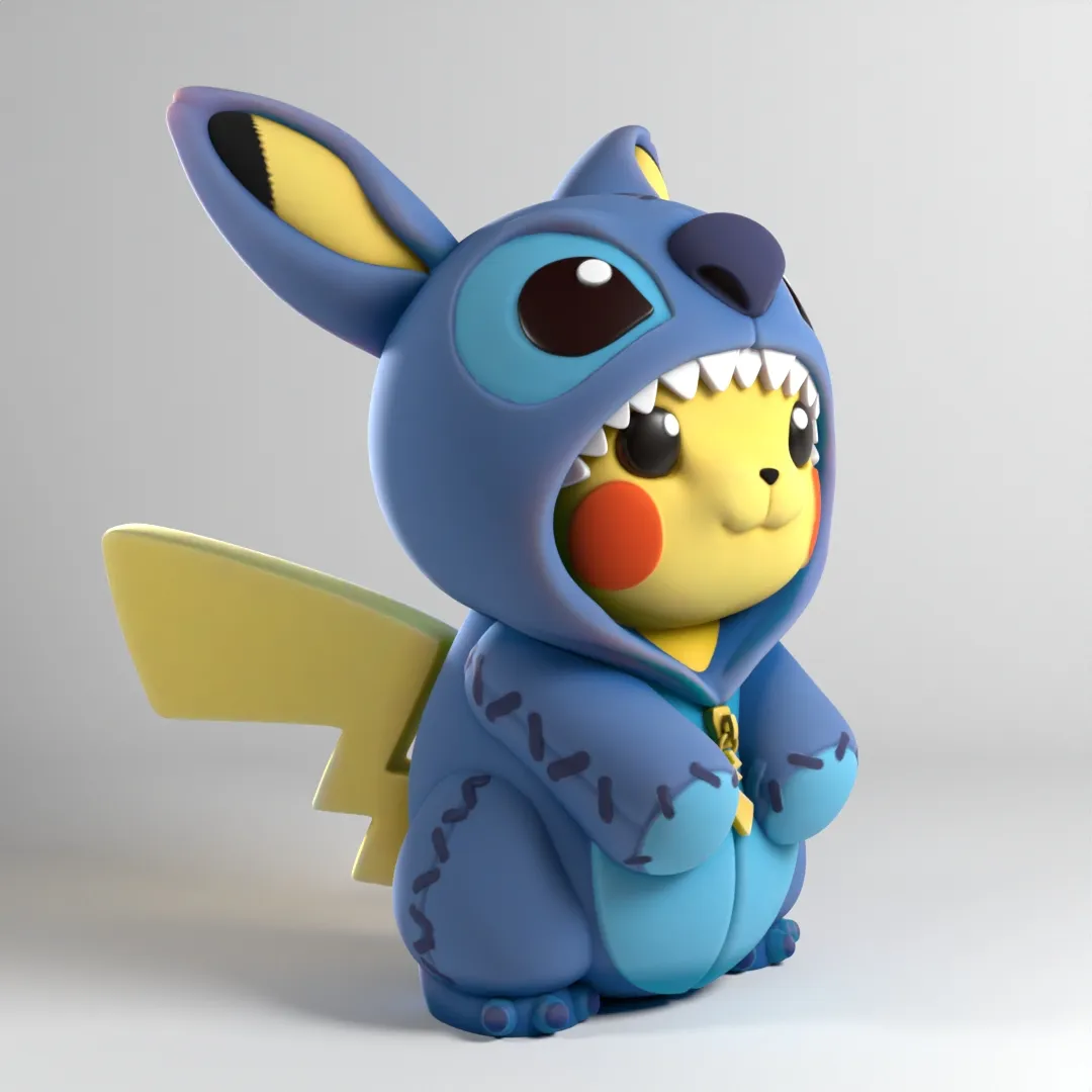 Pikachu with stitch pajamas