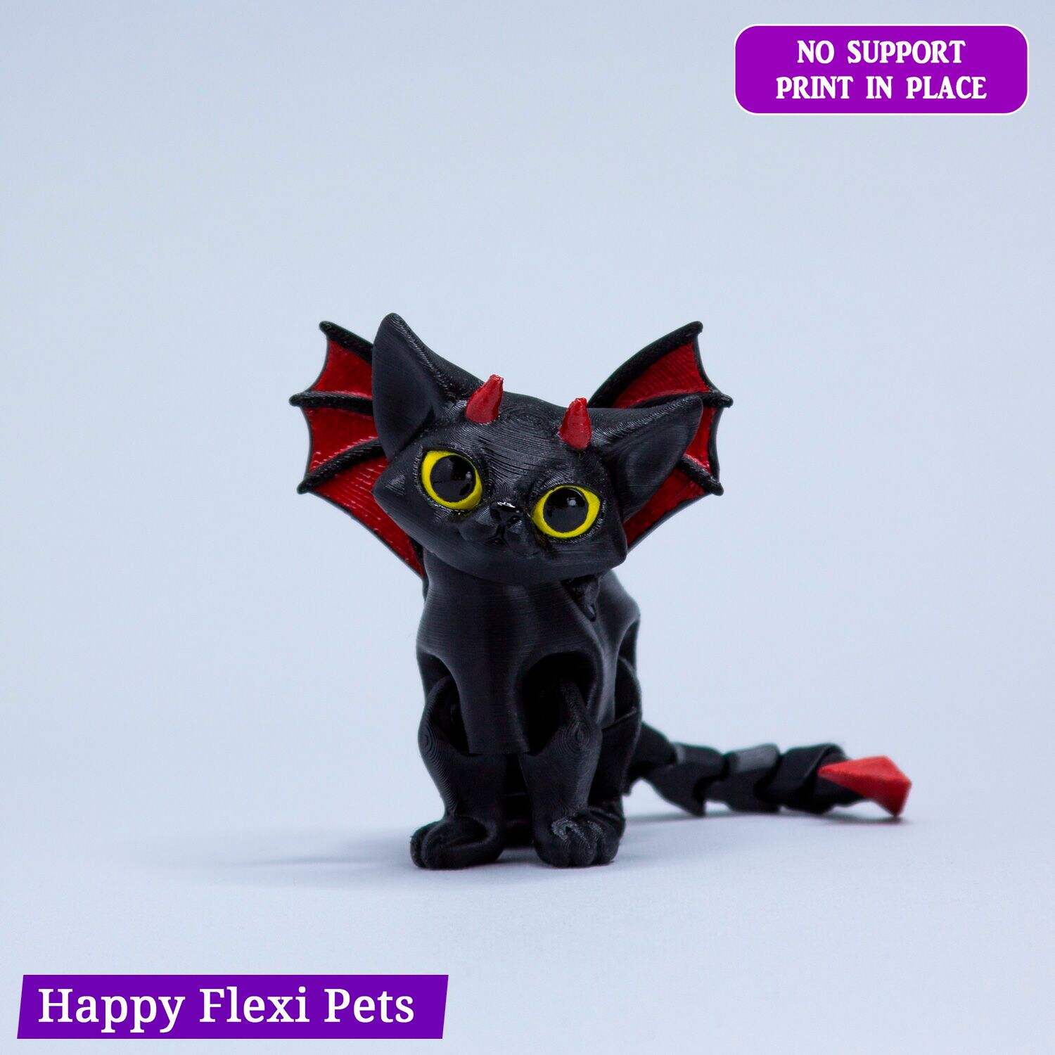 Malacoda the demon cat - articulated toy by Happy Flexi pets