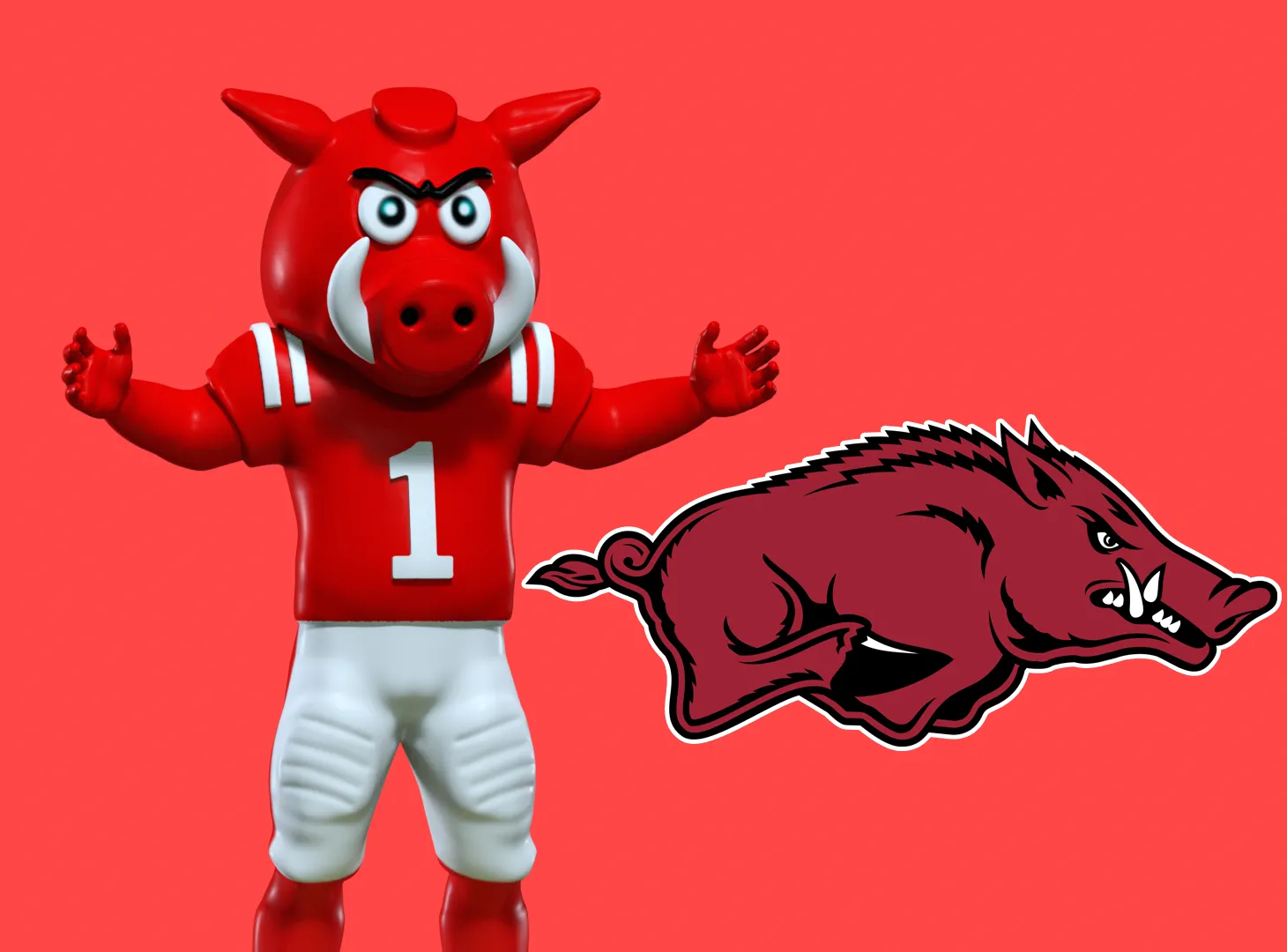 NCAA - University of Arkansas Razorbacks mascot - 3d print