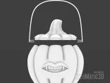 Sexy vampire girl pumpkin Candy bucket Halloween STL-5