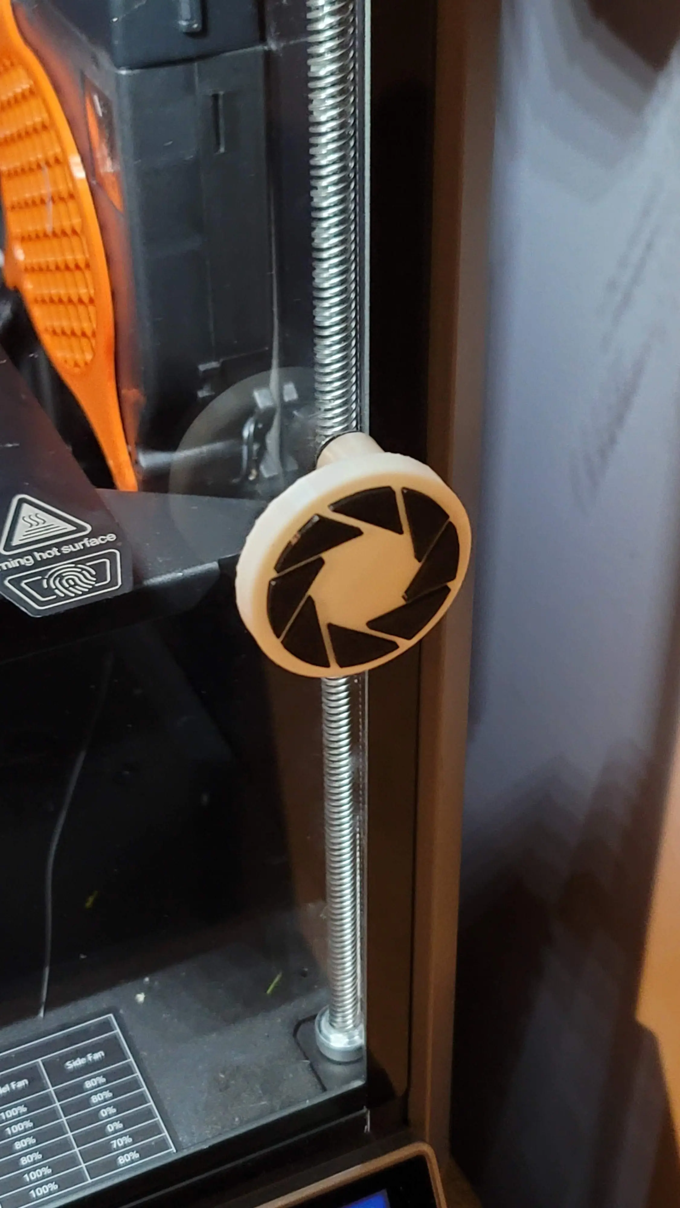 Aperture Science Door Handle for Creality K1, K1C, K1 Max