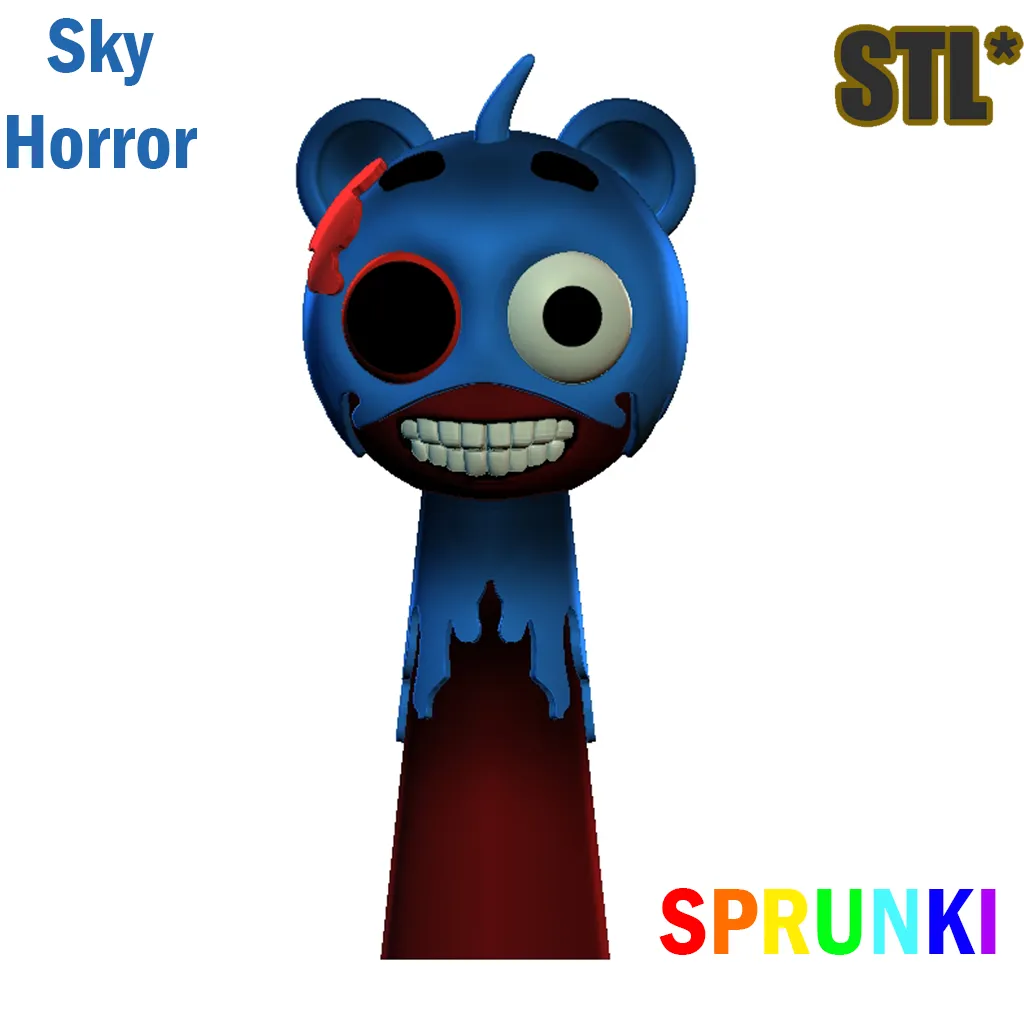 3D Sprunki Incredibox Humanized Sky Horror Sprunki STL 3D