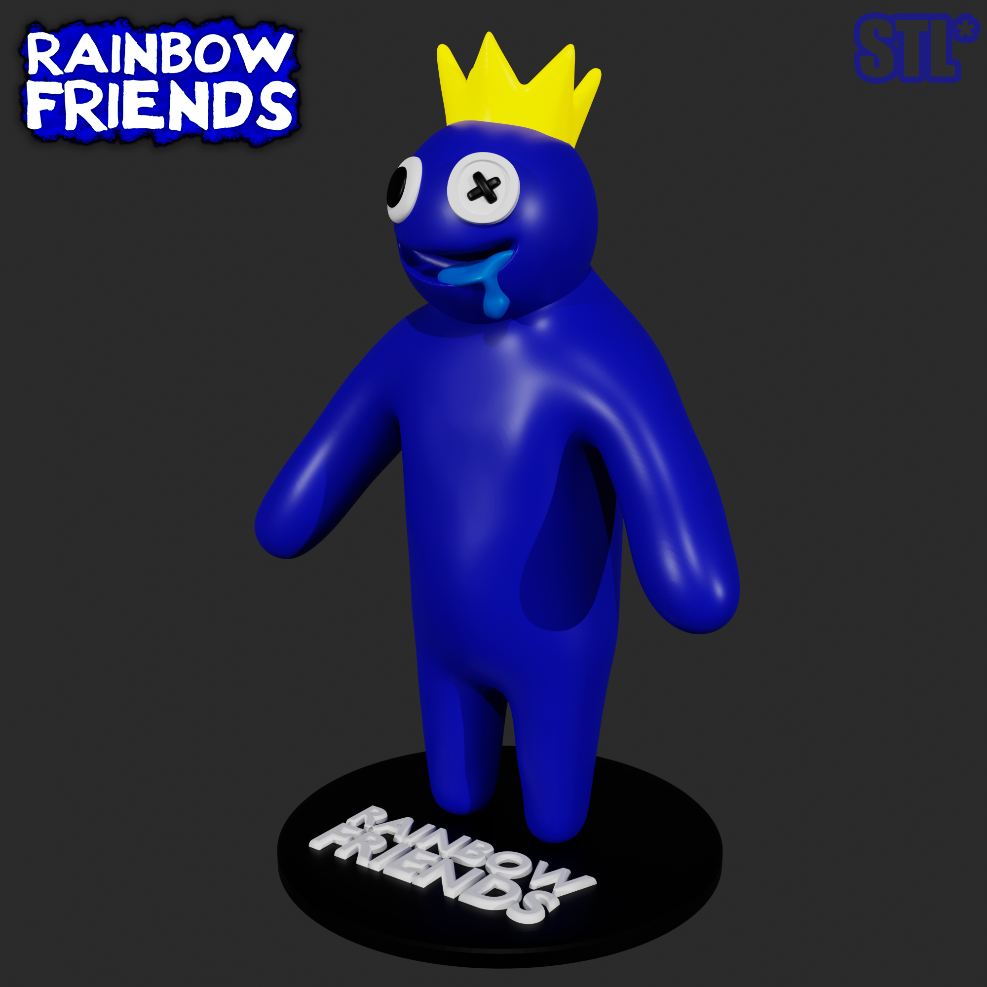 BLUE FROM ROBLOX RAINBOW FRIENDS, 3D FAN ART, 3D models download