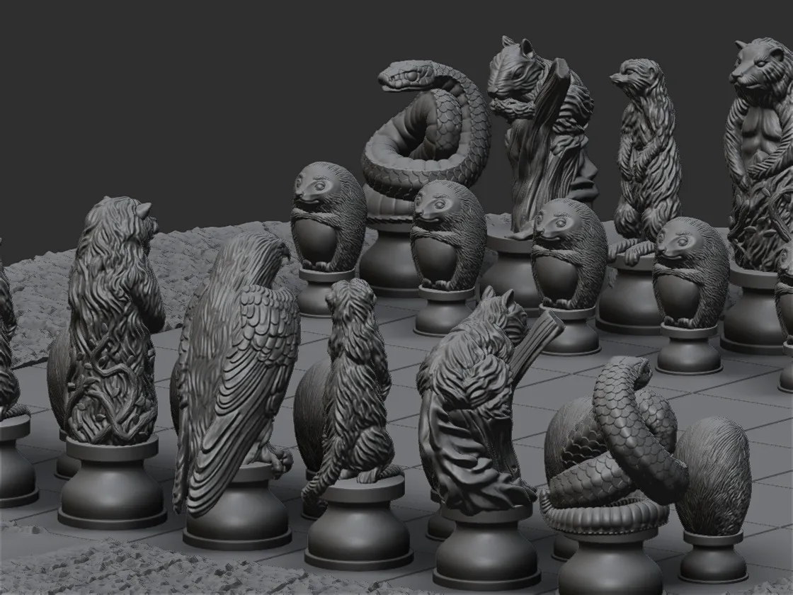 The Hobbit Beorn's Cabin Chess Set 3d digital download