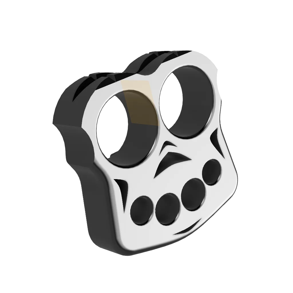 2 Finger Knuckle Duster Schlagring aus Messing mit Gürtelbefestigung