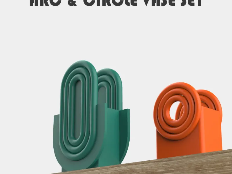 Modern Nordic Arc &amp; Circle Vase Set, Geometric Vases