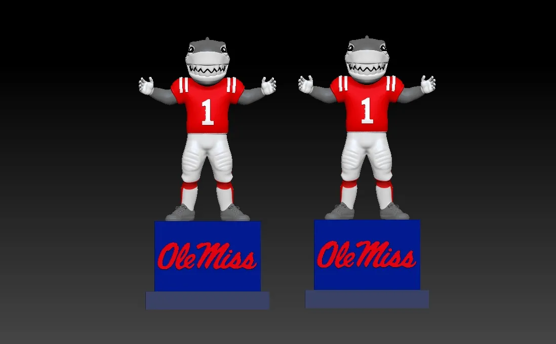 NCAA - Tony the Landshark - Ole Miss Rebels - 3d Print