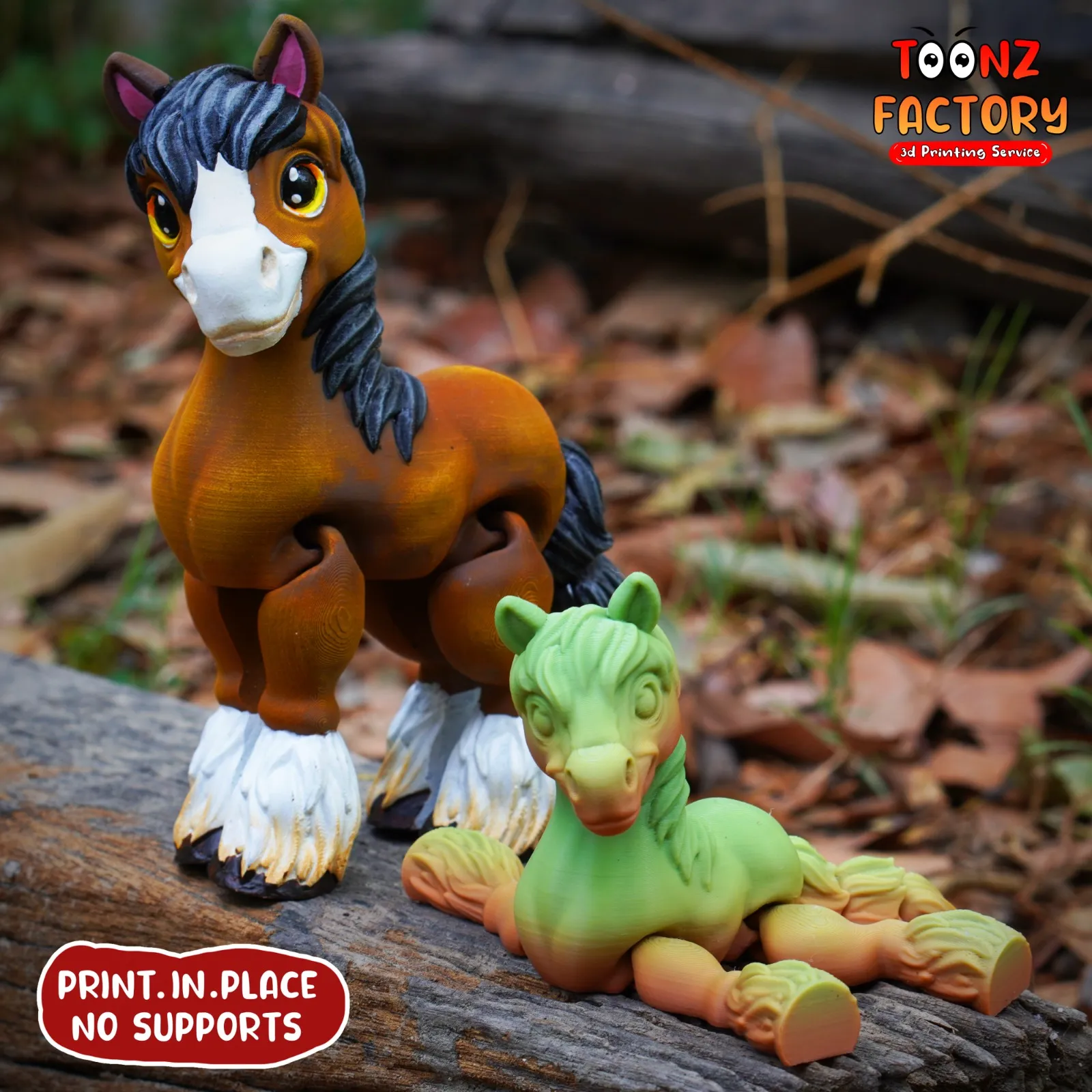 PRINT IN PLACE CUTE FLEXI CLYDESDALE HORSE