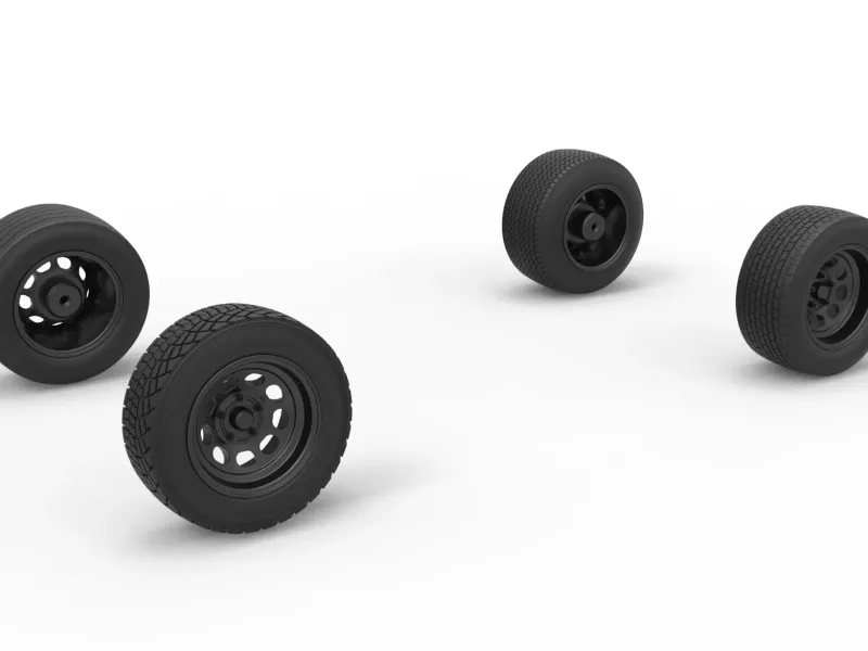 Wheel set of BriSCA Formula 1 Stock Car for Asphalt 1:25