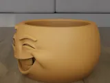 Funny Winking Emoji Planter Pot STL 3D Print Model-4