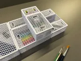 Modular openwork storage basket kit with lid-3