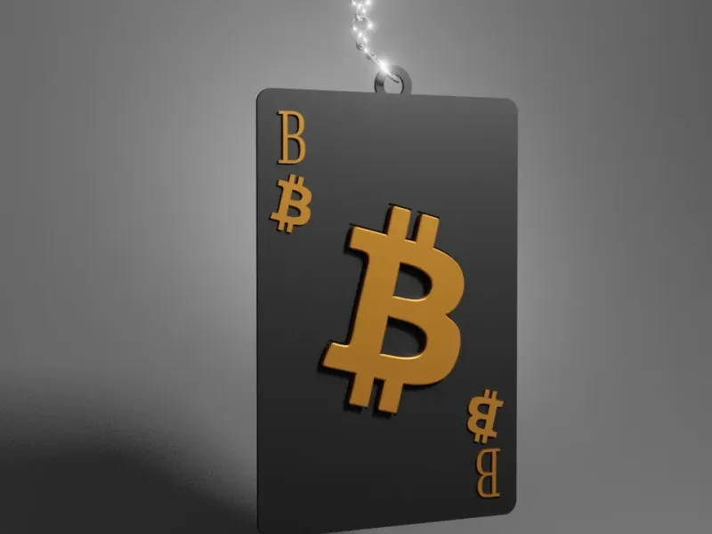 Poker card keychain (BITCOIN)