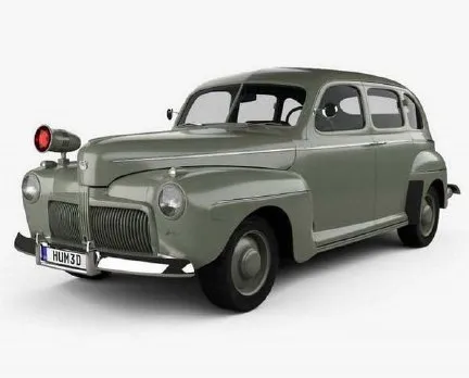 Ford V8 Super Deluxe Tudor Sedan Army Staff Car - 1942