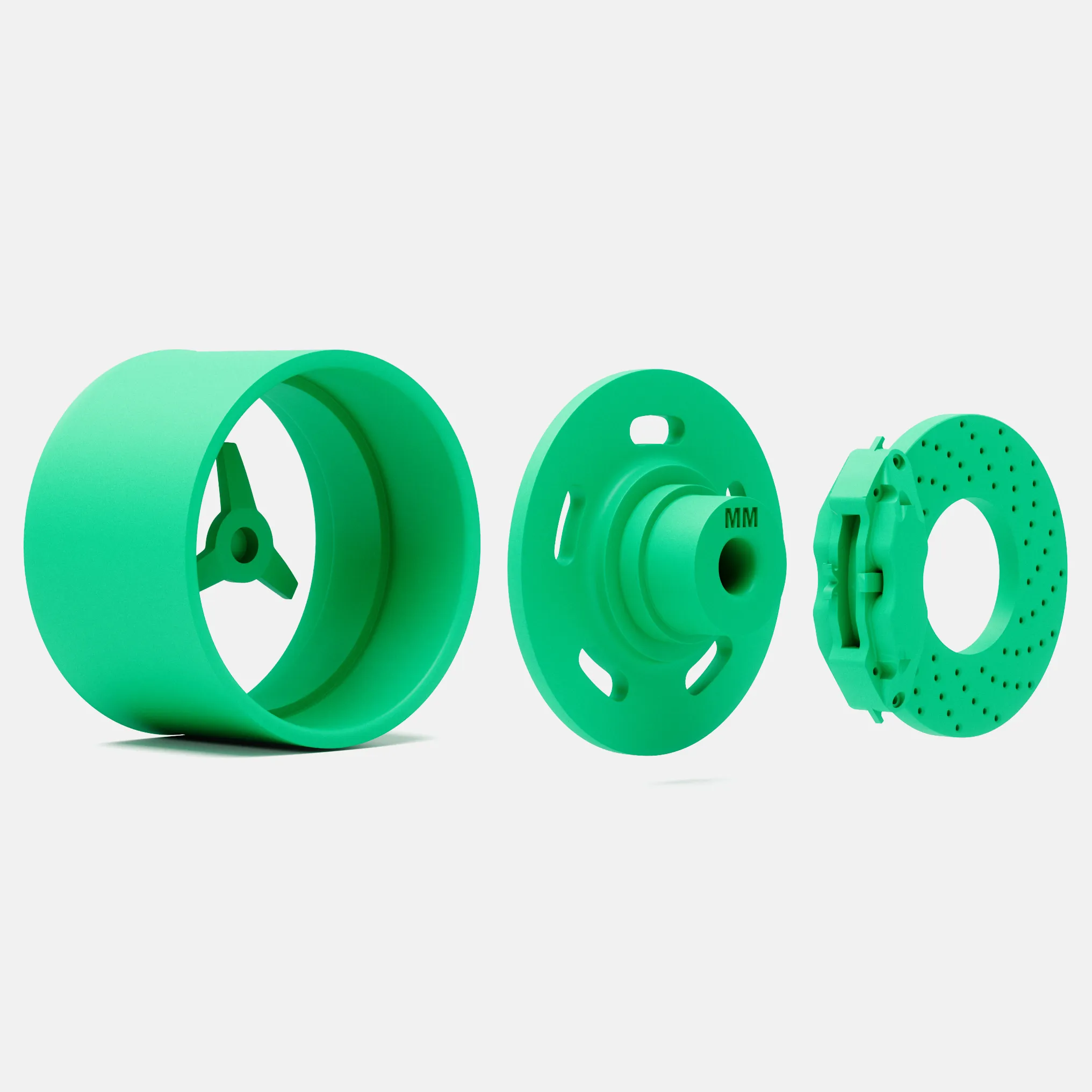 scala 1/24, ruota a fagiolo 15x10 e freni