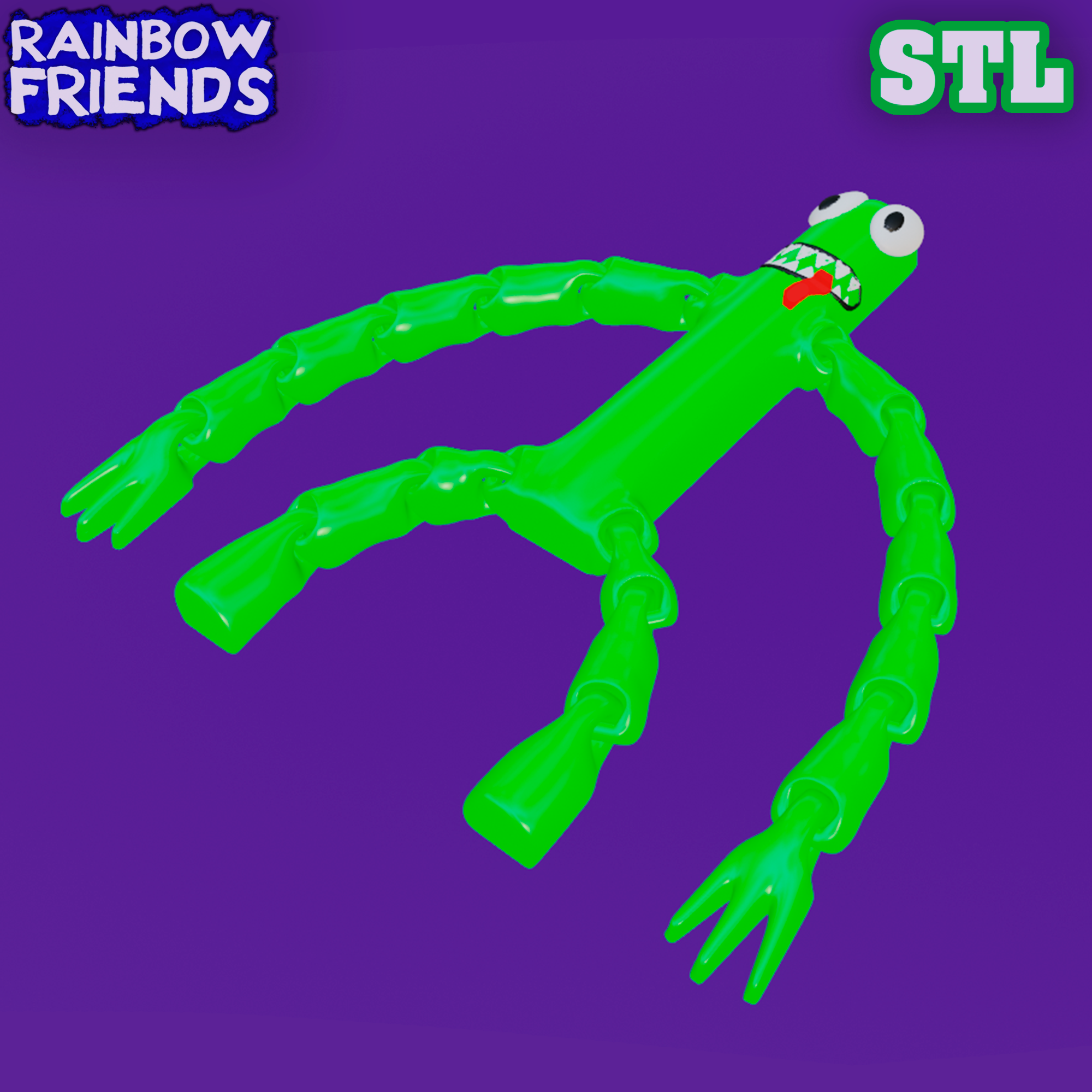 GREEN FROM RAINBOW FRIENDS - ROBLOX. ARTICULATED MONSTER. ST