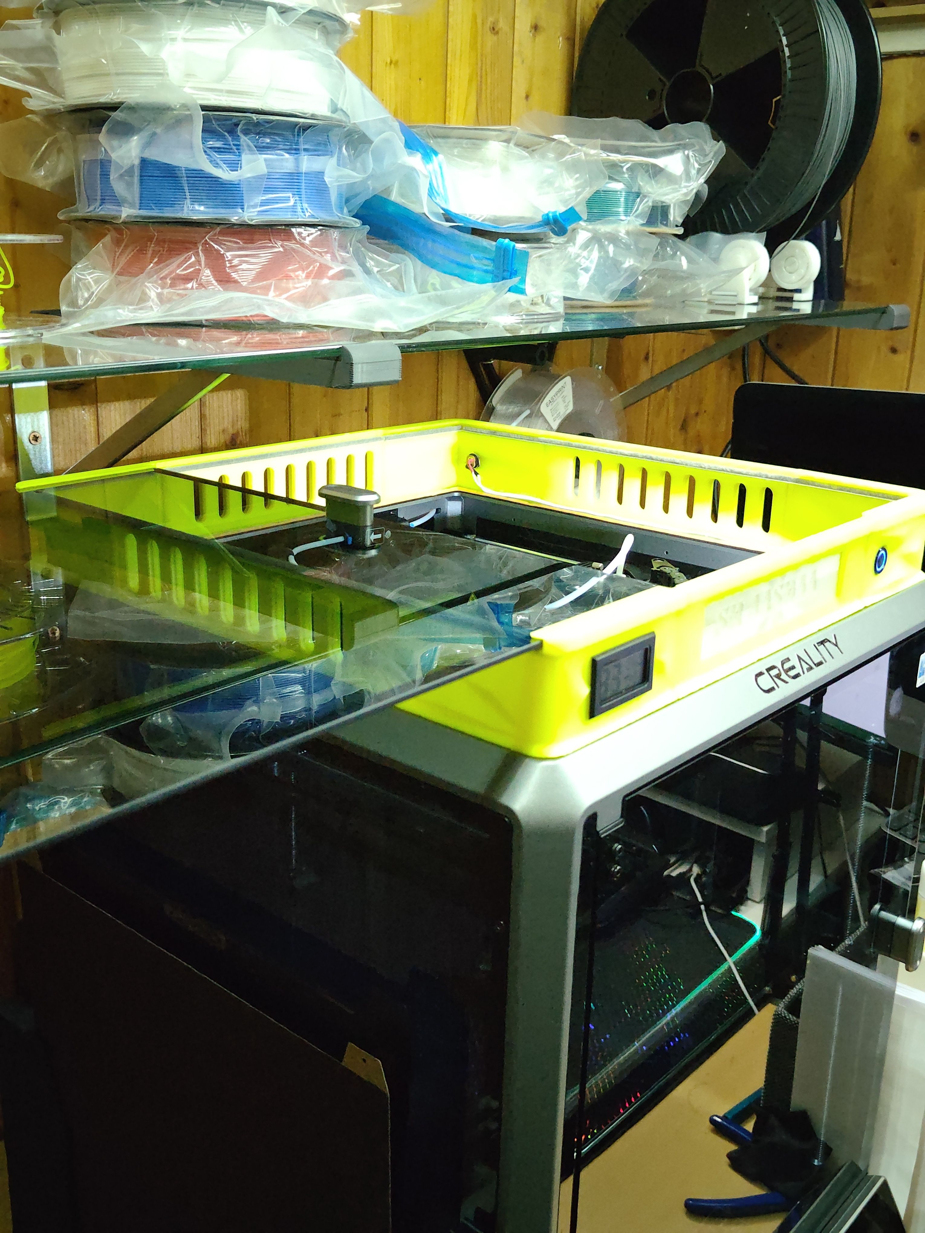 K1max Riser Creality K1Max riser 50 mm. with led and sliding lid | 3D modeller ...