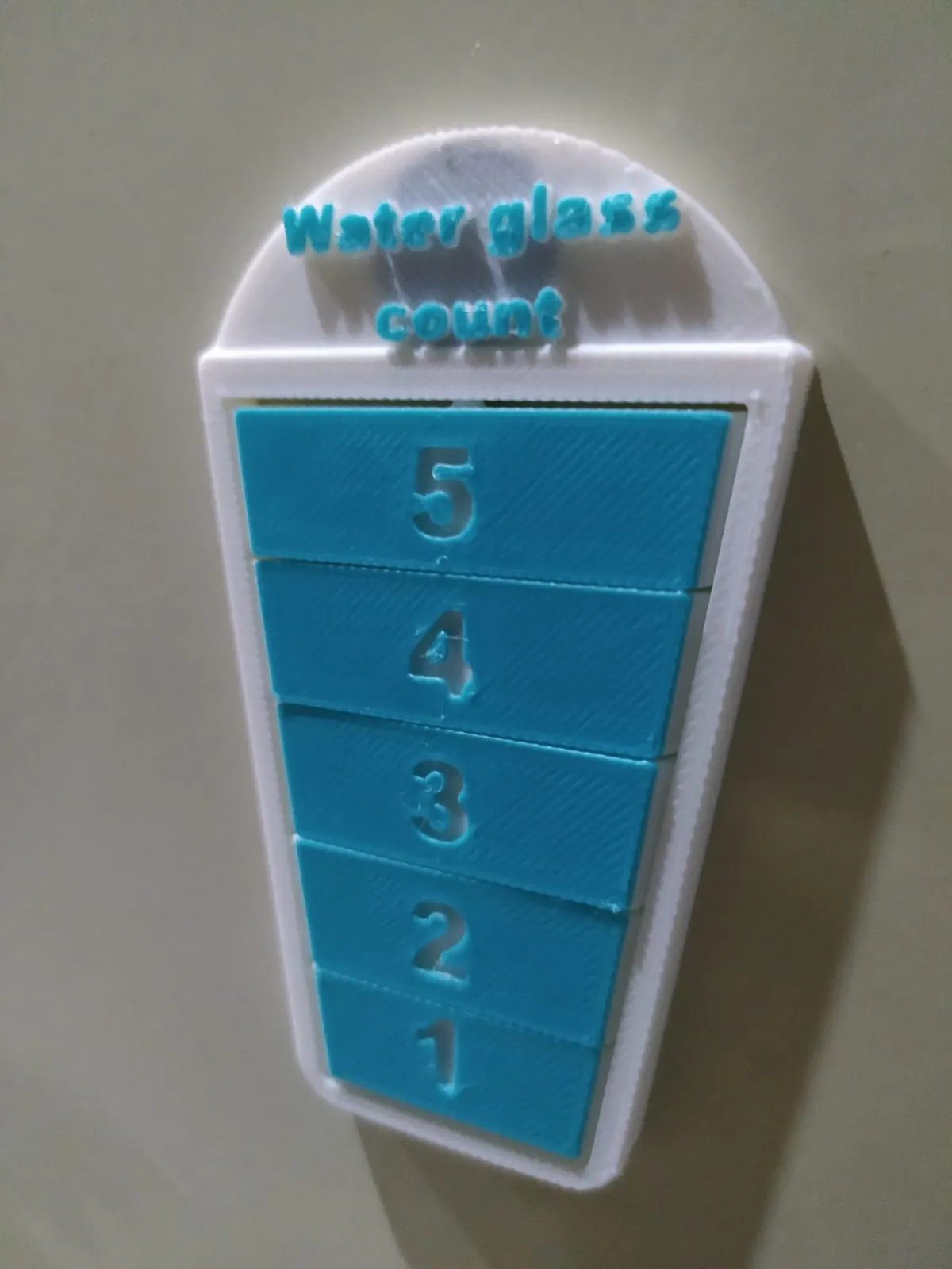 Glass water count fridge magnet