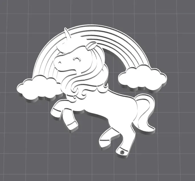 Llavero unicornio arco iris