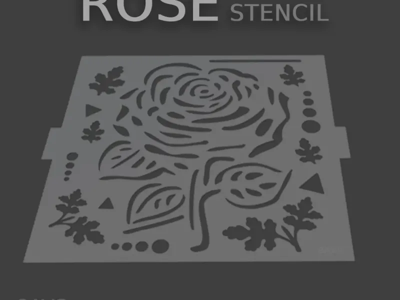 🎨 Rose Stencil – A Pattern Brought to Life in C 🌿✨