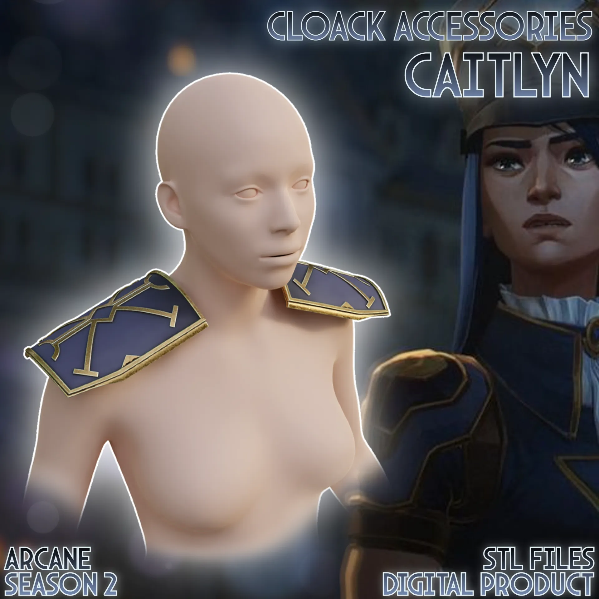 Caitlyn Kiramman Cosplay Cloack Outfit Accessories Arcane