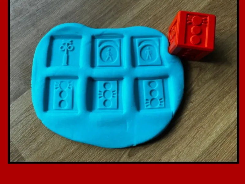 Cubo de sello de semáforos educativos para juego sensorial