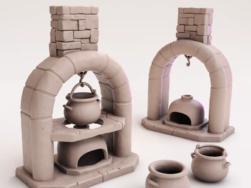 Cauldron Stove | TTRPG Scatter Terrain
