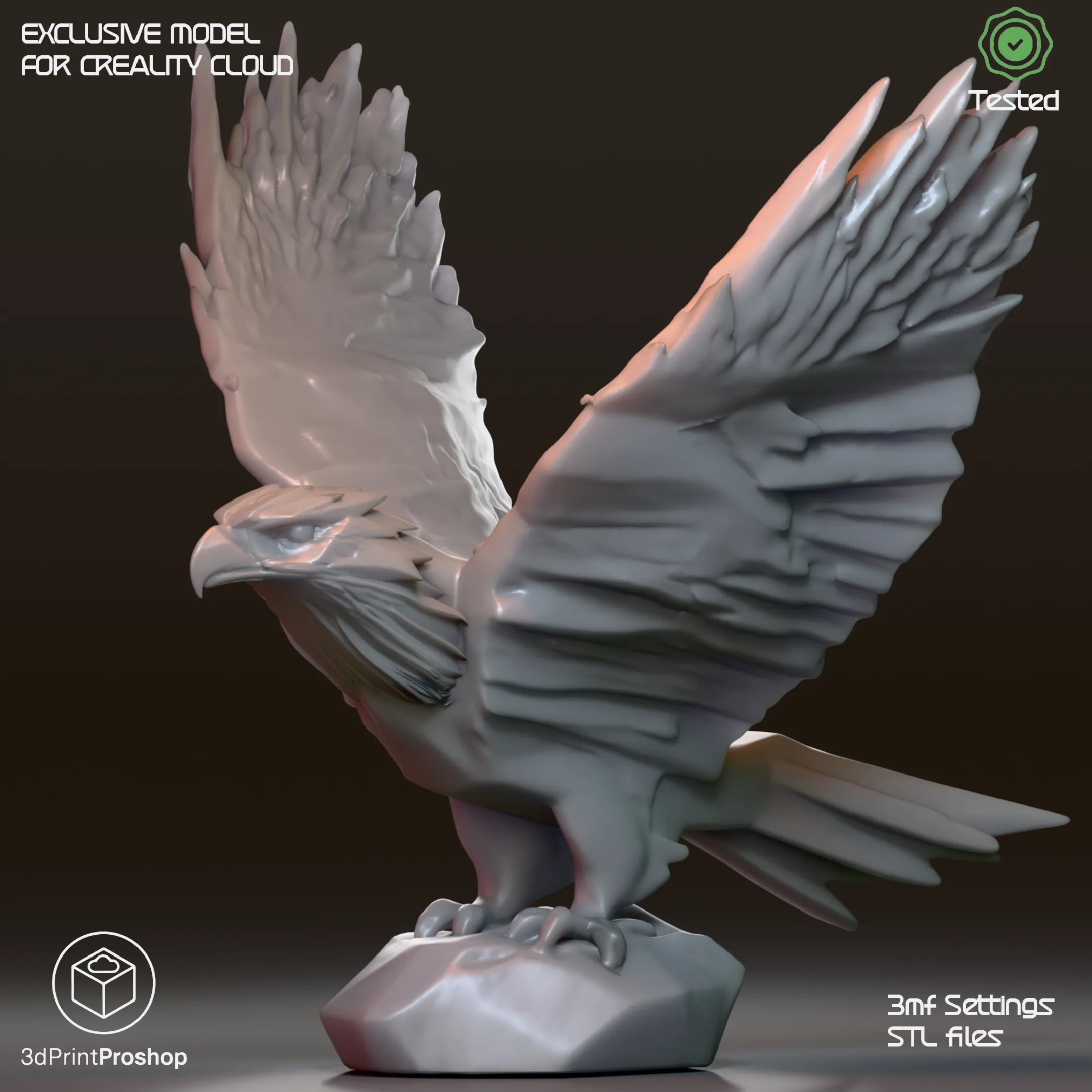 🦅 Eagle Statue – 3D Printable Art 🌄
