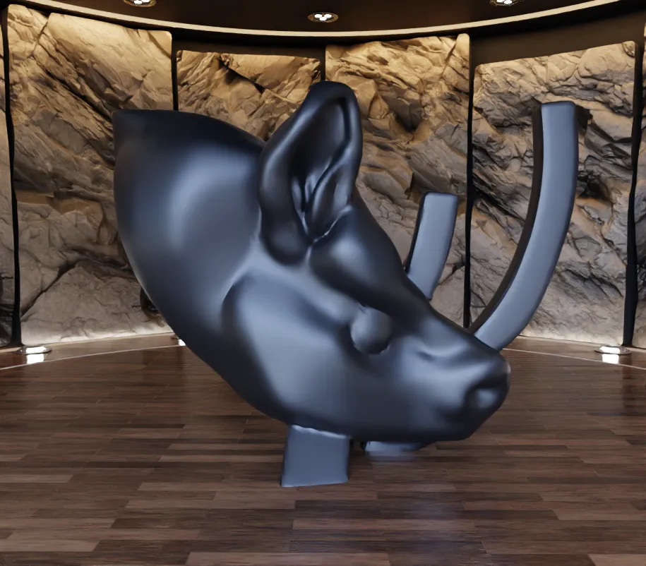 Rhino Black Edition Decorative Sculpture Fan Art Toy