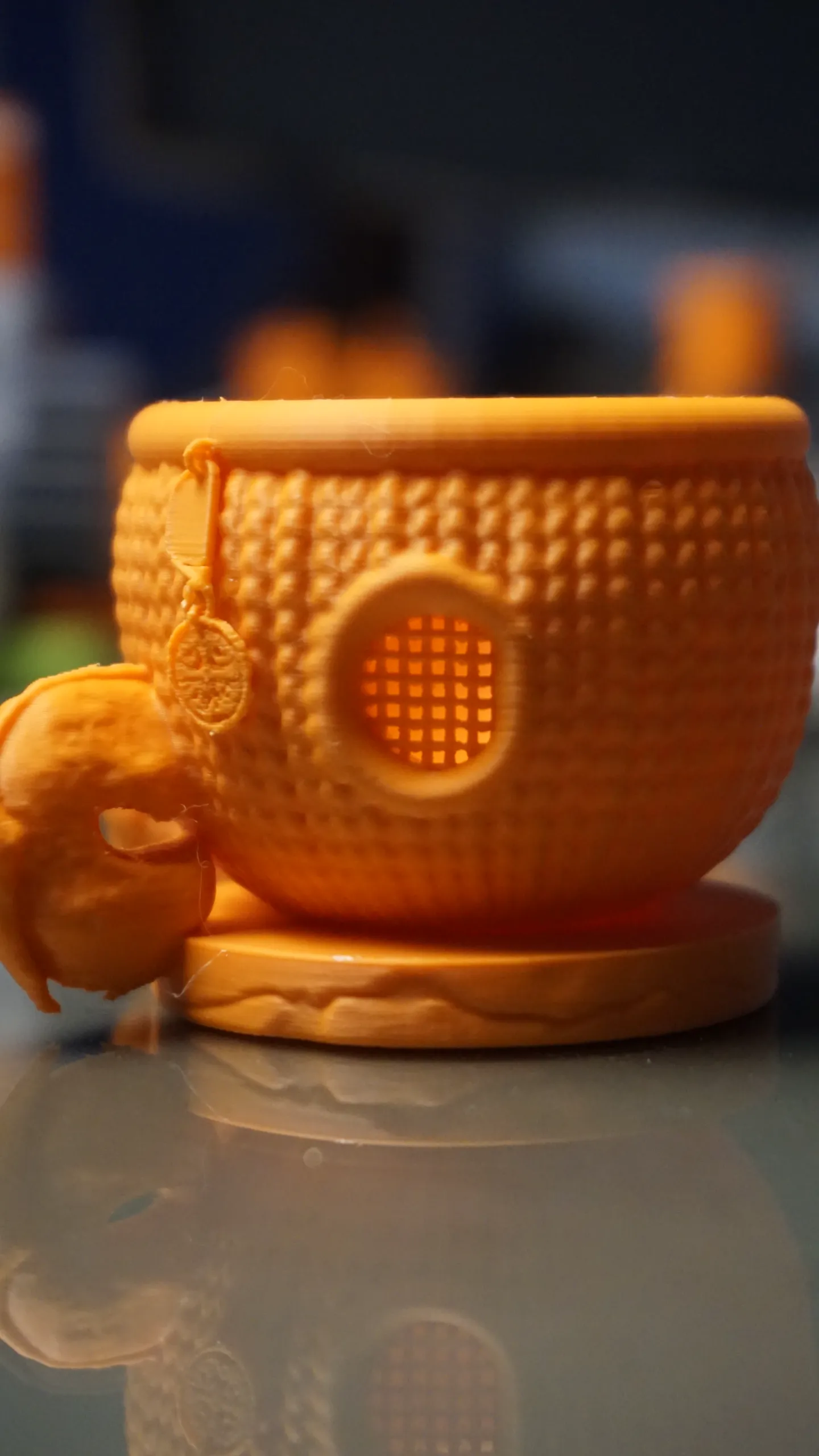 Knit Texture Planter Pot with Built-in Drainage Grid