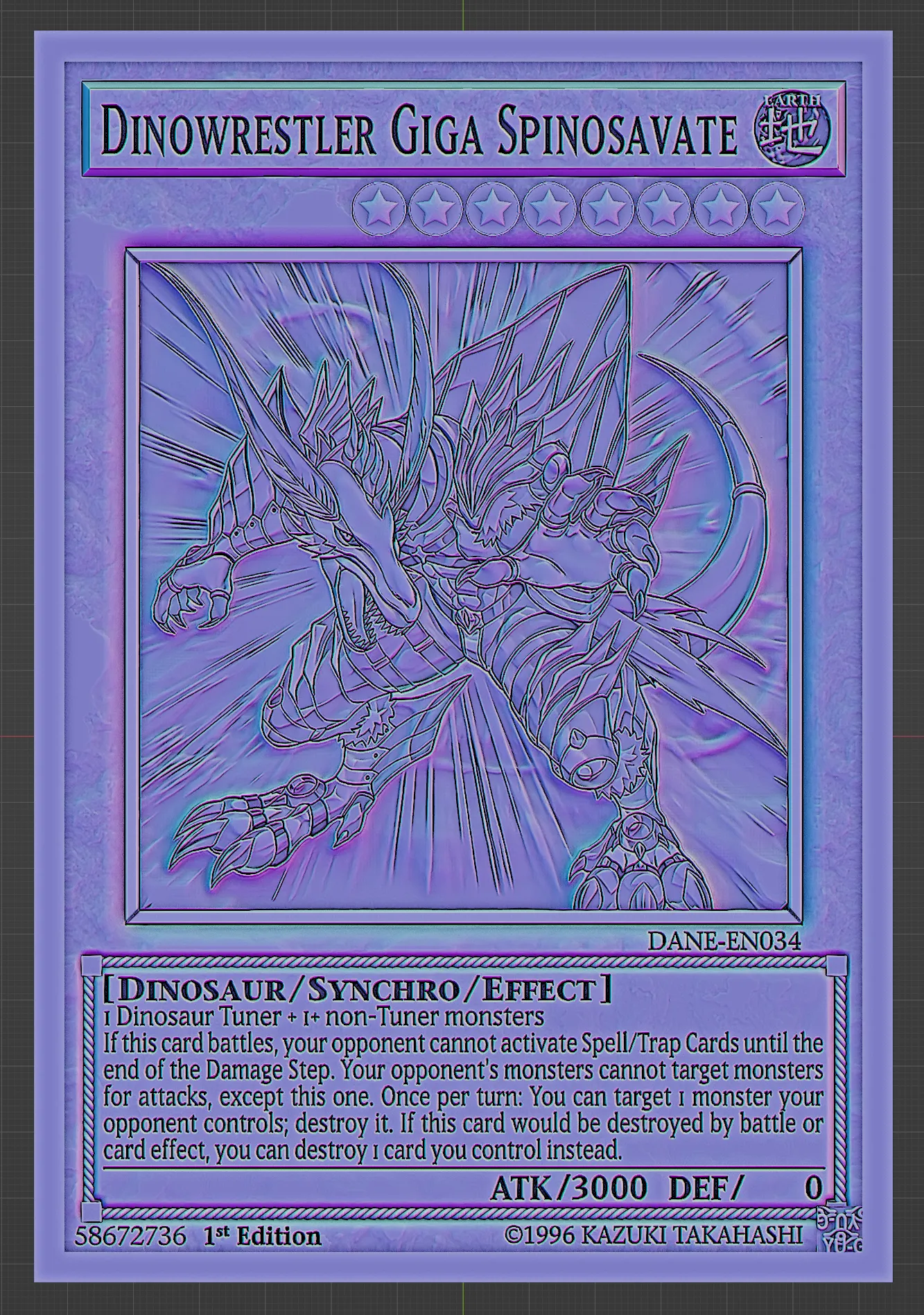 Yu-Gi-Oh! Carta - Dinowrestler Giga Spinosavate - DANE-EN034 - Rara - 1st Edition - Dark Neostorm