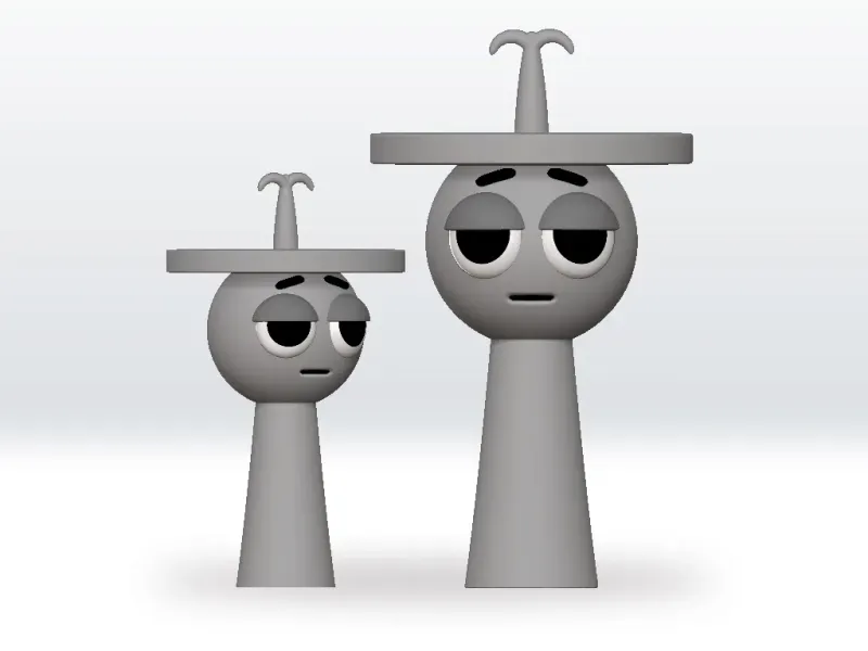 Sprunki Silver Clukr STL, 3mf, Obj, 3D Model Character