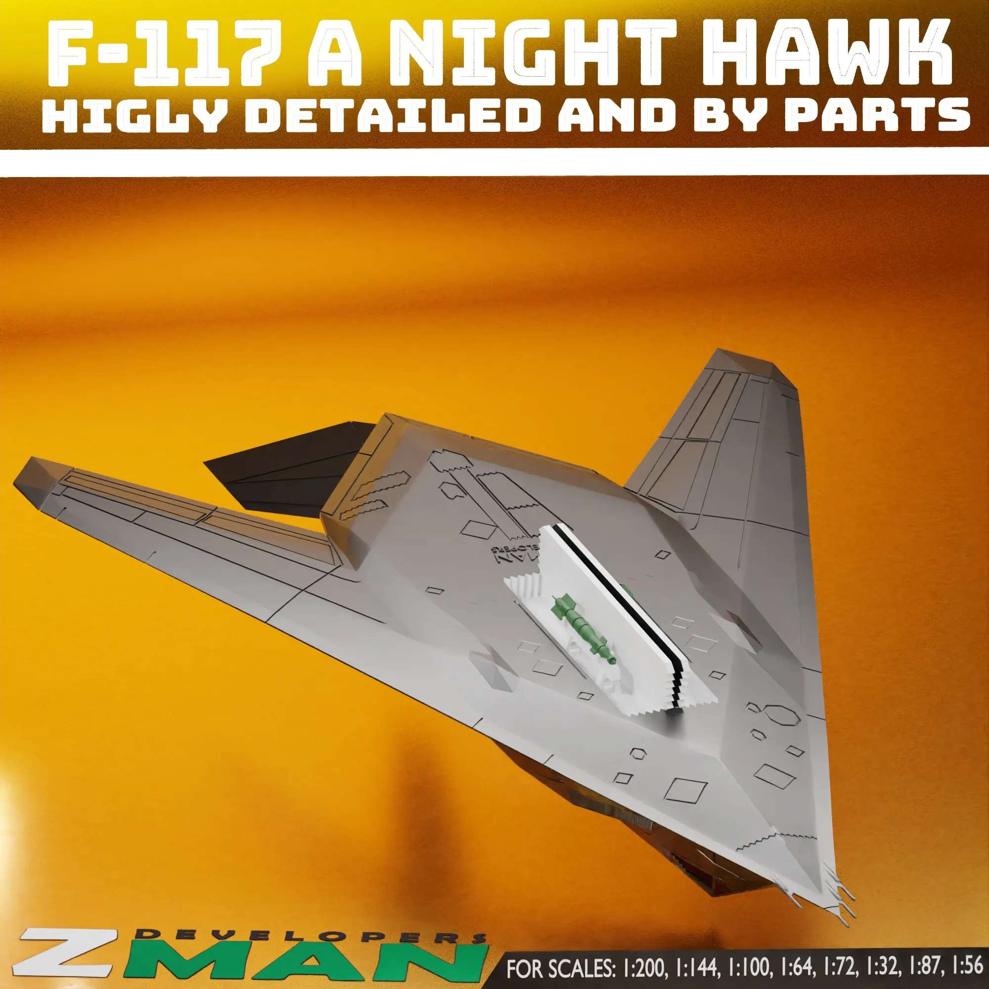 Lockheed F-117A Nighthawk (V1) (4 IN1 )