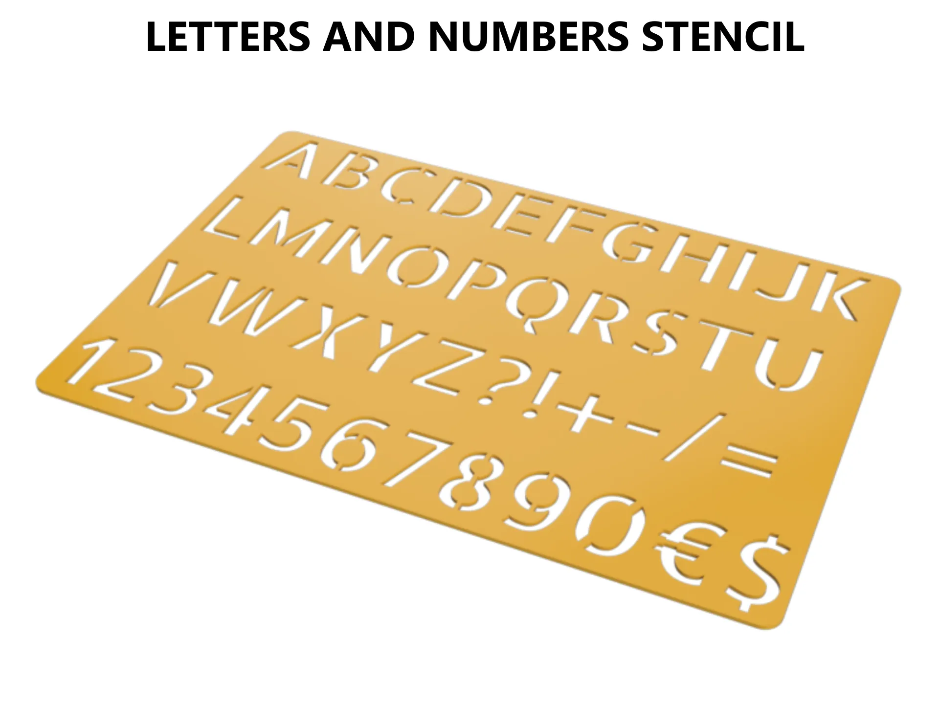 Schablone: Alphabet, Buchstaben und Ziffern
