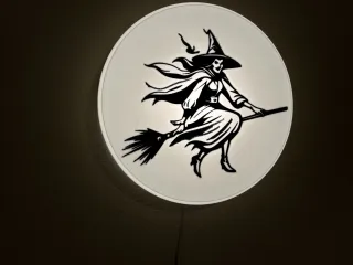 Halloween witch wall lamp