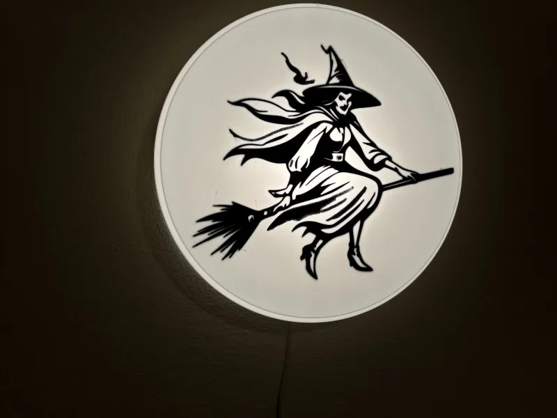 Lámpara de pared de bruja de Halloween