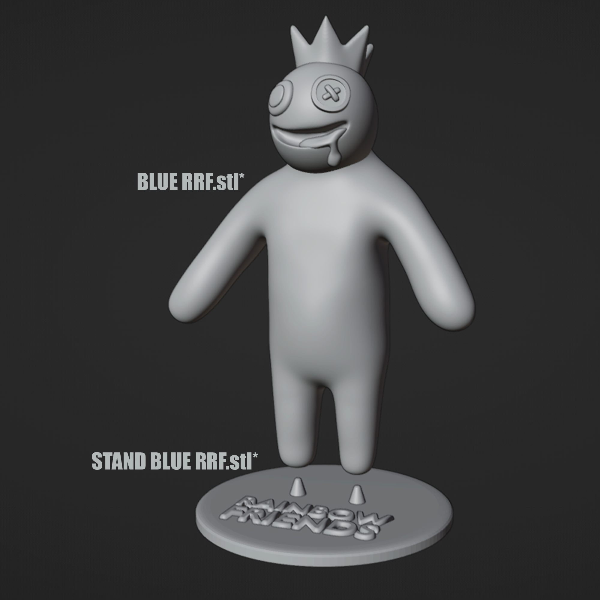 Sculpture BLUE RAINBOW FRIENDS - ROBLOX 3D Print Model in Monsters