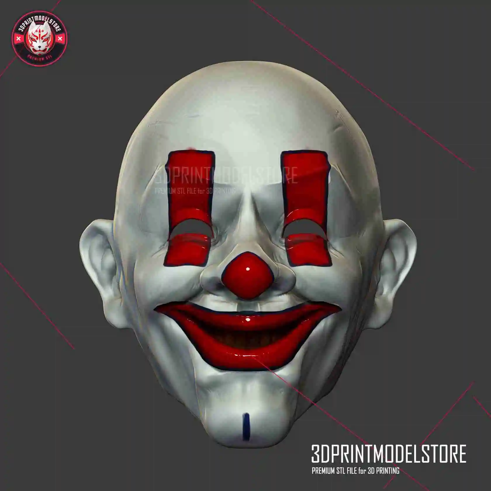 henchmen dark knight clown joker mask costume helmet Modelo de Impressão 3D  in Brinquedos 3DExport