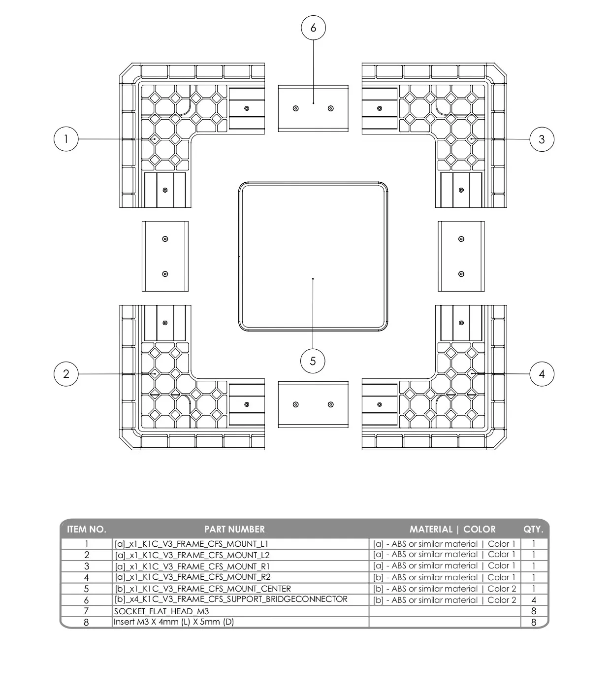 CREALITY K1|K1C|K1SE - CFS SYSTEM - MOUNT