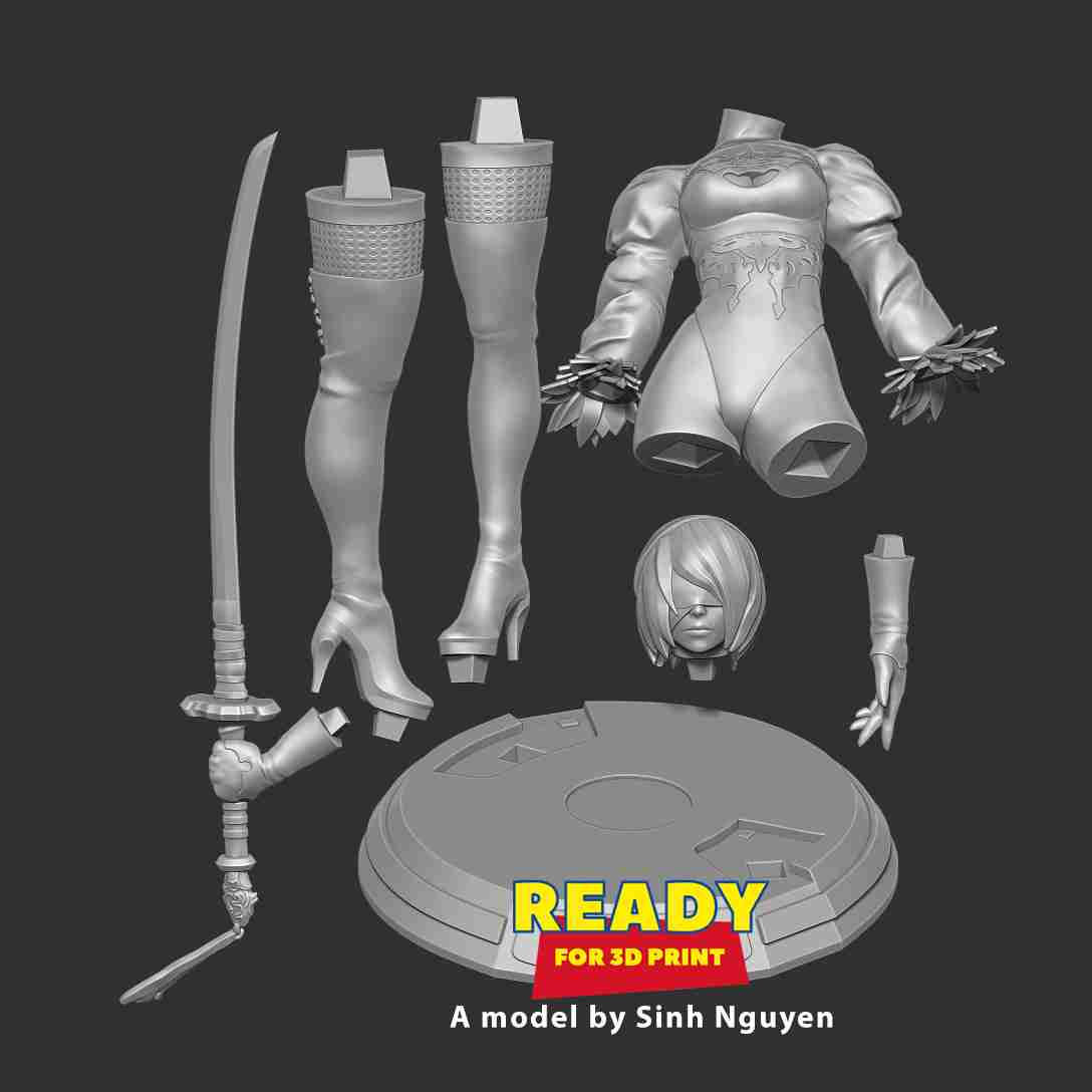 2B - Nier Automata 3D model 3D printable