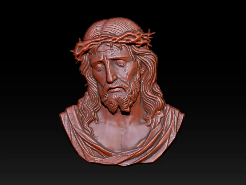 Jesus Face Bas Relief
