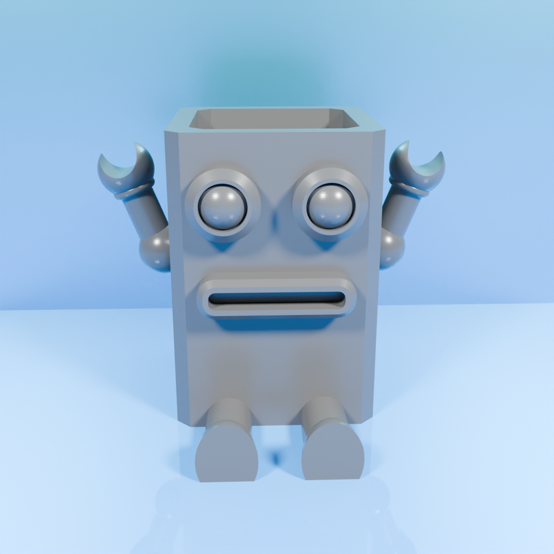 robot pencil holder v2 3D models download Creality Cloud