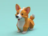 Low poly dog keychain-0