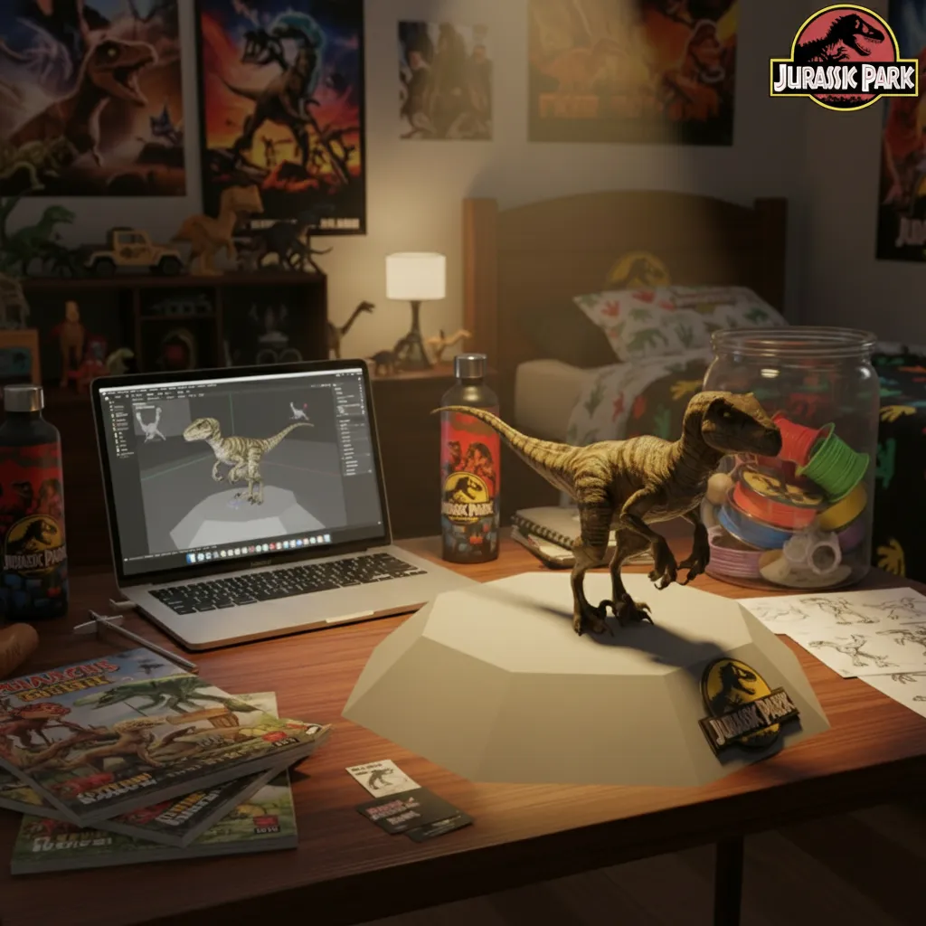 Blue Velociraptor Fan Figure - Miniatures - PLA - 3D printed product - фото 7