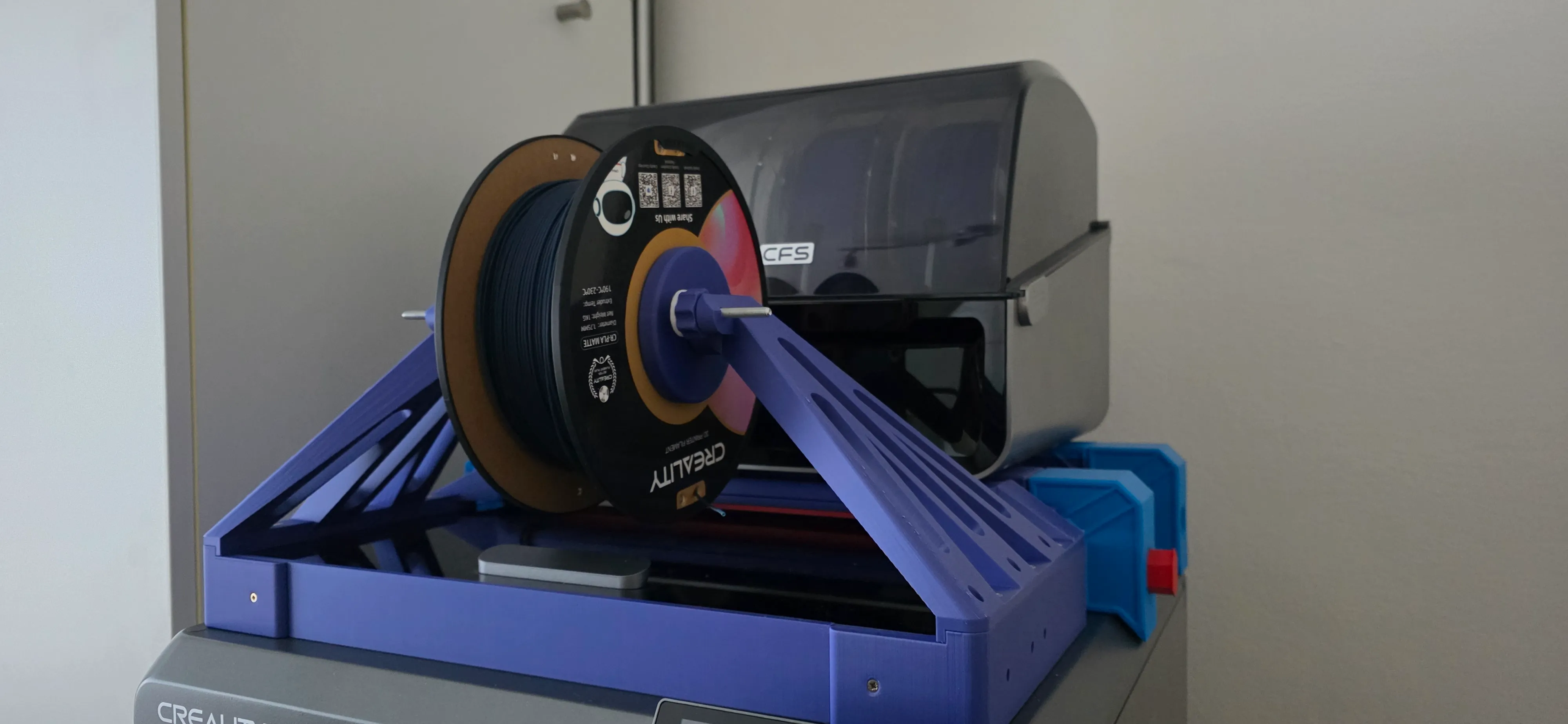 K2 Plus lid riser with top spool holder