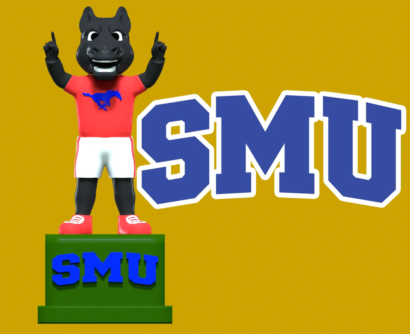 NCAA - Peruna mascot Southern Methodist University - 3d Prin