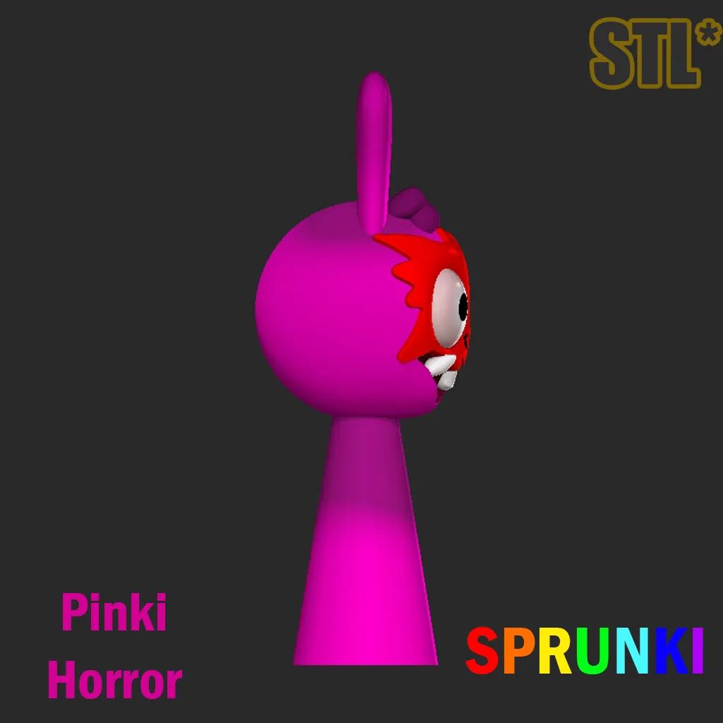 3D Sprunki Incredibox Pinki Horror Sprunki STL 3D Character