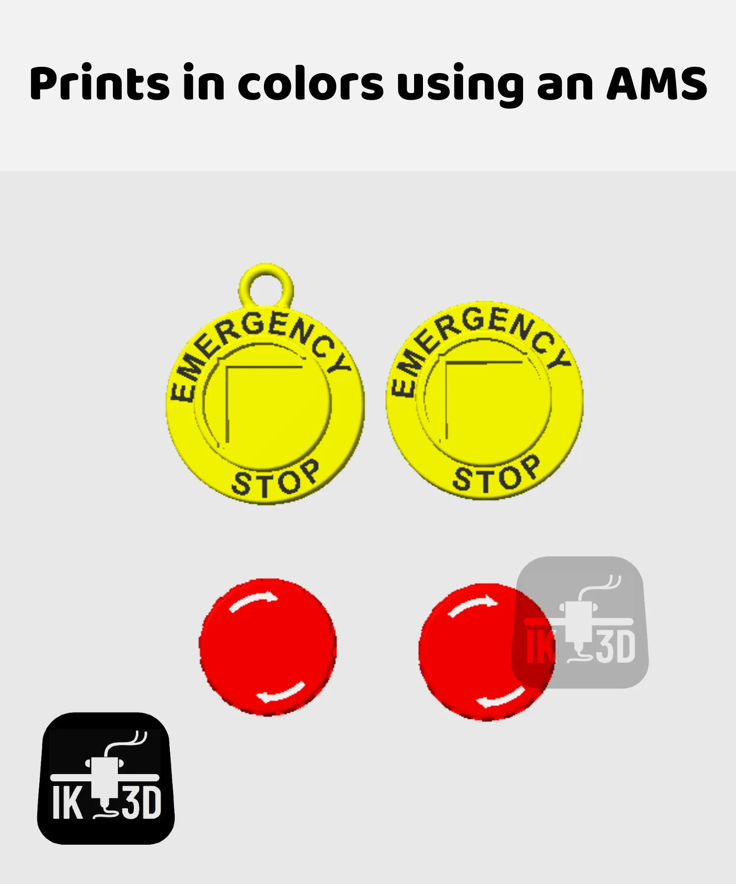 Emergency Stop Clicker Fidget Toy Keychain / Multicolor
